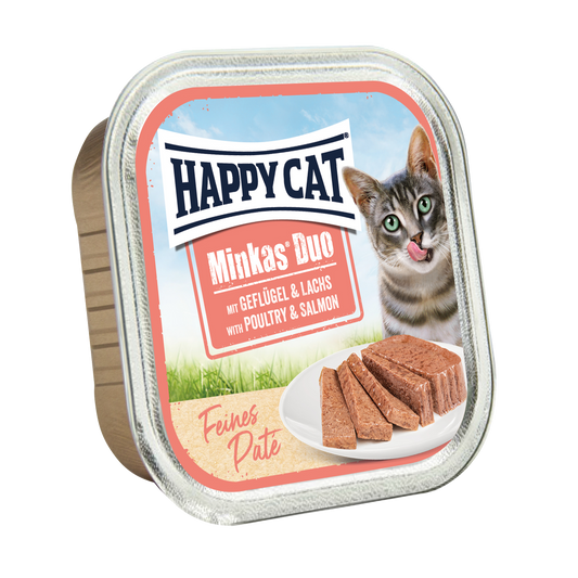 Happy Cat Minkas Duo Poultry & Salmon 0.1kg (Min 16pcs - 100g)