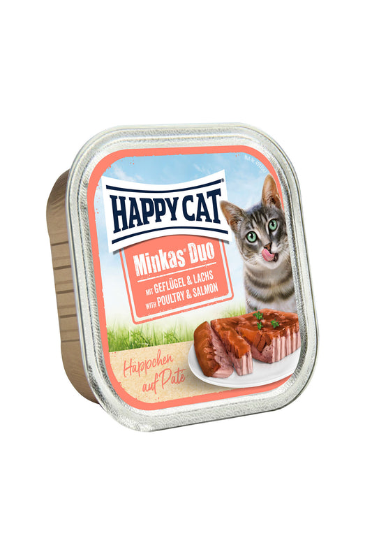 Happy Cat Minkas Duo Poultry & Salmon (Min Order 0,1 - 12pcs)
